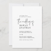 Modern Chique Zwart-wit De bruiloft van Kaart (Voorkant)