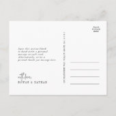Modern chique zwart wit foto bruiloft dank u briefkaart (Achterkant)