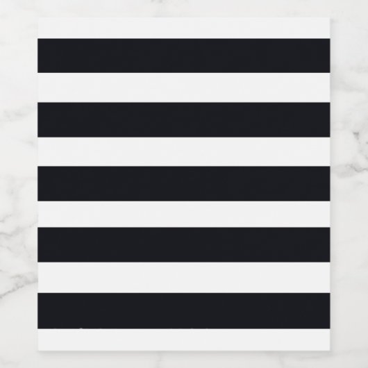 Modern chique zwart & wit gestreepte wijn label wijn etiket (Enkel label)