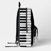 Modern chique zwart-wit pianotoetsenbord bedrukte rugzak (Links)