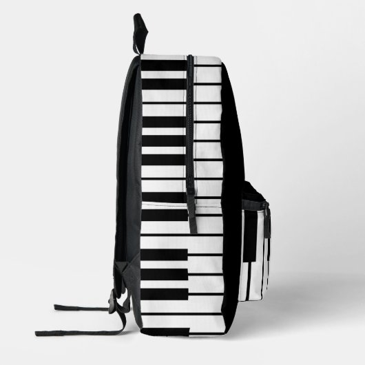 Modern chique zwart-wit pianotoetsenbord bedrukte rugzak (Links)