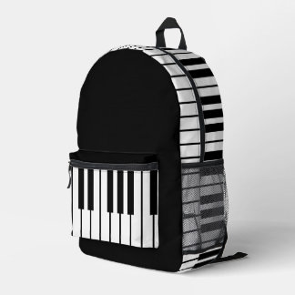Modern chique zwart-wit pianotoetsenbord bedrukte rugzak