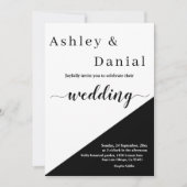 Modern chique zwart-wit script elegante bruiloft kaart (Voorkant)