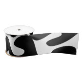 Modern chique zwart-wit vloeibare kunst patroon satijnen lint (Spoel)