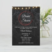 Modern chique zwarte rode wijnringen Vrijgezellenf Kaart (Staand voorkant)