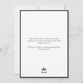Modern Chique Zwarte Witte Gouden Script Boom      Feestdagenkaart (Achterkant)