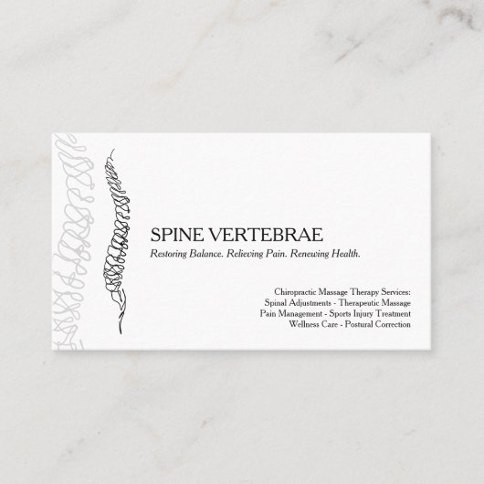 Modern Chiropractic Massage Therapy Visitekaartje (Voorkant)