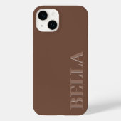 Modern choco bruin initiaal minimal hedendaags Case-Mate iPhone case (Achterkant)