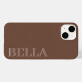 Modern choco bruin initiaal minimal hedendaags Case-Mate iPhone case (Achterkant (horizontaal))