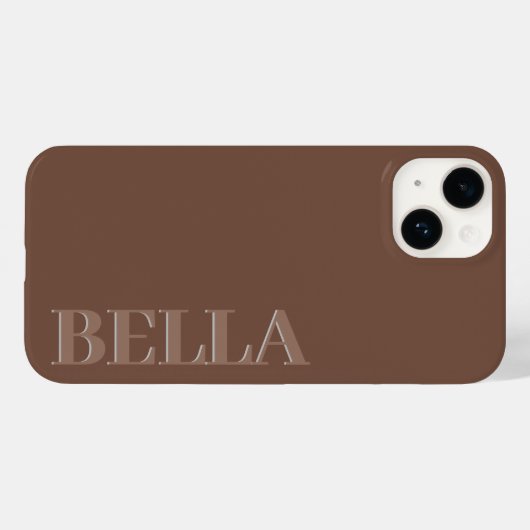 Modern choco bruin initiaal minimal hedendaags Case-Mate iPhone case (Achterkant (horizontaal))