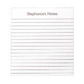 Modern Chocolate Brown Lined Personalized Notitieblok (Voorkant)