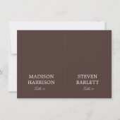 Modern Chocolate Brown Wedding Place Card DIY Kaart (Voorkant)