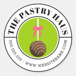 Modern Chocolate Cake Pop gebogen tekst Ronde Sticker