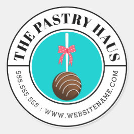 Modern Chocolate Cake Pop gebogen tekst Ronde Sticker