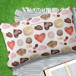 Modern Chocolate Snoep Hart Pattern Outdoor Buitenkussen