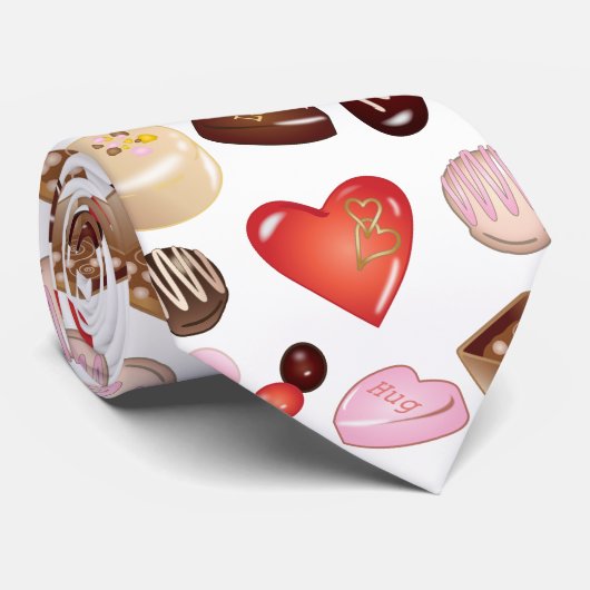 Modern Chocolate Snoep Heart Stropdas (Opgerold)