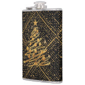 Modern, Chrismas Tree, Black Gold Cross Pattern  Heupfles (Links)