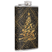 Modern, Chrismas Tree, Black Gold Cross Pattern  Heupfles (Rechts)