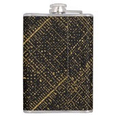 Modern, Chrismas Tree, Black Gold Cross Pattern  Heupfles (Achterkant)