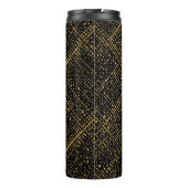 Modern, Chrismas Tree, Black Gold Cross Pattern  Thermosbeker (Achterkant)