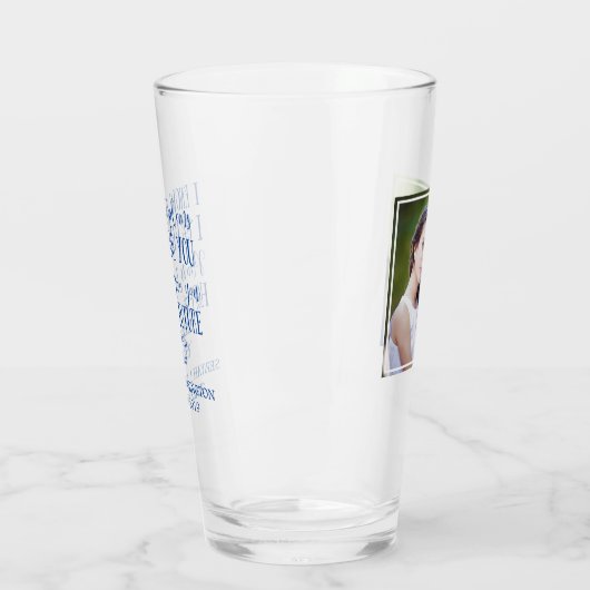 Modern Christelijk Bijbelvers Foto Afstuderen Glas (Links)