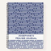 Modern Christelijk Gebedsjournaal Navy Blue Stripe Notitieboek (Voorkant)