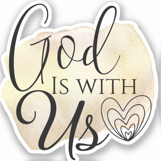 Modern Christelijk Song Quote God is met ons Stick Sticker (Voorkant)