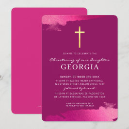 MODERN CHRISTENgoud folie dwars donkerroze Kaart