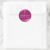 MODERN CHRISTENgoud folie dwars donkerroze Ronde Sticker (Tas)