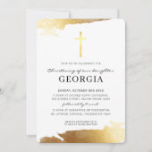 MODERN CHRISTENING gouden folie kruis eenvoudig Kaart (Voorkant)