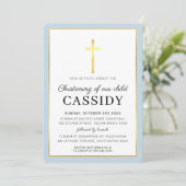 MODERN CHRISTENS gouden folie kruist schattige bab Kaart (Staand voorkant)