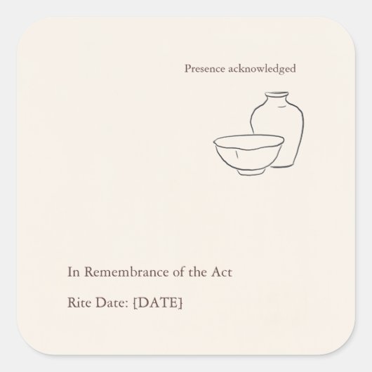 Modern Christian Baptism God Parent Vierkante Sticker (Voorkant)