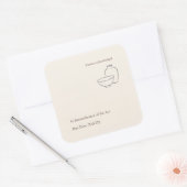 Modern Christian Baptism God Parent Vierkante Sticker (Envelop)