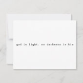 Modern Christian "God is Light" Invitation Kaart (Voorkant)
