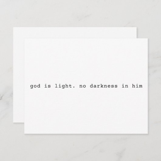 Modern Christian "God is Light" Invitation Kaart (Voorkant / Achterkant)