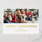 Modern Christmas 3 Fotonaam Folie Vakantie Kaart (Voorkant)