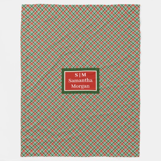 Modern Christmas Blanket Custom Name Cozy Decor Fleece Deken (Voorkant)