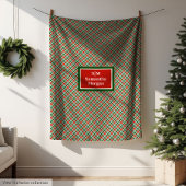 Modern Christmas Blanket Custom Name Cozy Decor Fleece Deken