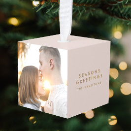 Modern Christmas Blush Pink and Gold Photo Decoratie