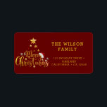 Modern Christmas Bright Red Label<br><div class="desc">Merry KerstTypography Classic Round Sticker</div>