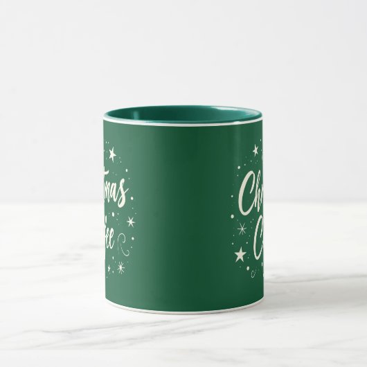 Modern Christmas Coffee Script Two Tone Coffee Mok (Midden)