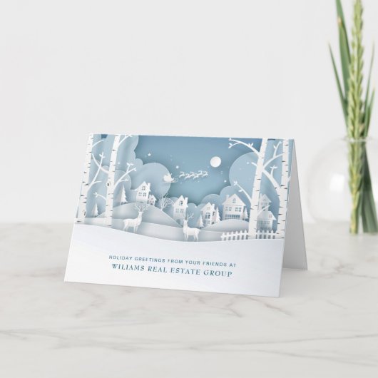 Modern Christmas Composition Corporate Greeting Feestdagen Kaart (Voorkant)