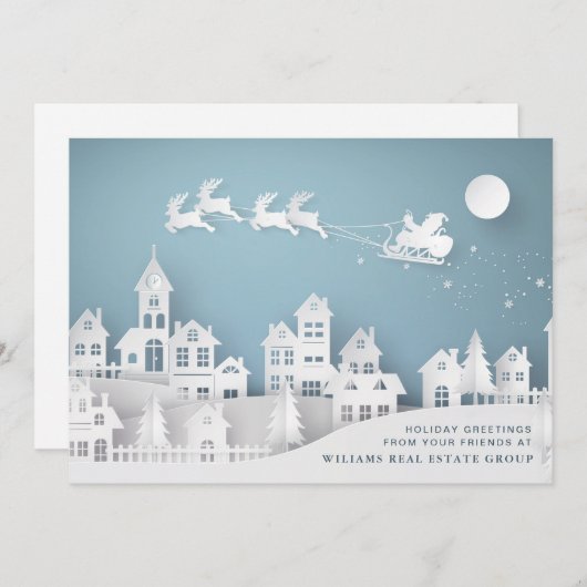 Modern Christmas Composition Corporate Greeting Feestdagenkaart (Voorkant / Achterkant)