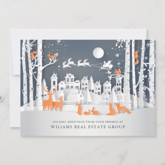 Modern Christmas Composition Corporate Greeting Feestdagenkaart (Voorkant)