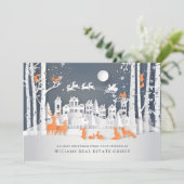 Modern Christmas Composition Corporate Greeting Feestdagenkaart (Staand voorkant)