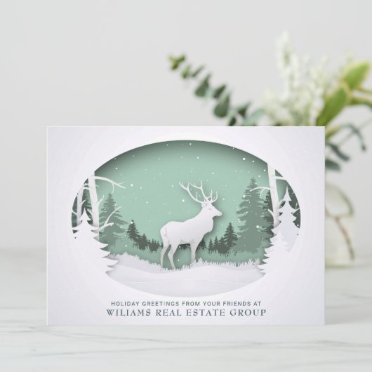 Modern Christmas Composition Corporate Greeting Feestdagenkaart (Staand voorkant)