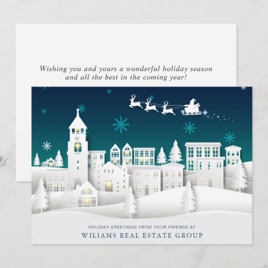 Modern Christmas Composition Corporate Greeting Feestdagenkaart (Voorkant / Achterkant)