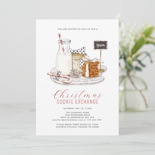 Modern Christmas Cookie Exchange Kaart (Staand voorkant)