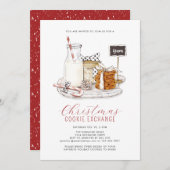 Modern Christmas Cookie Exchange Kaart (Voorkant / Achterkant)