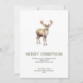Modern Christmas Deer Sage Ivory Elegant Script Feestdagenkaart (Voorkant)